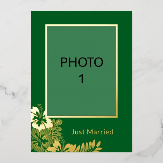 写真の結婚たった今結婚しました発表カードの追加 箔シーズンカード (正面)