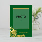 写真の結婚たった今結婚しました発表カードの追加 箔シーズンカード (立ち正面)