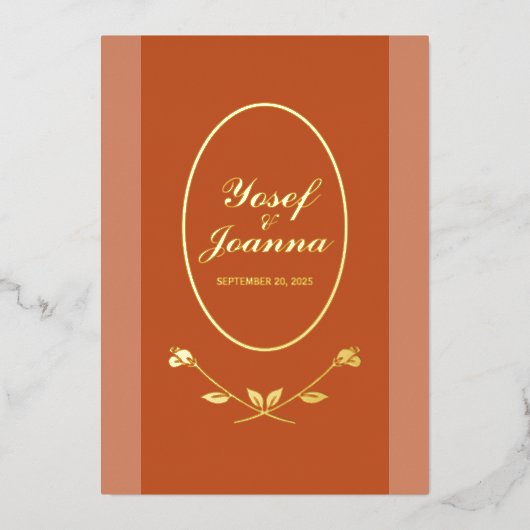 写真の結婚アナウンスカードの追加 箔シーズンカード (正面)