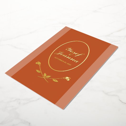 写真の結婚アナウンスカードの追加 箔シーズンカード (回転した状態)