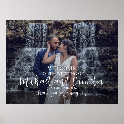 写真の結婚ウェルカムサインの印刷またはダウンロード ポスター (正面)