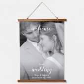 写真の結婚ウェルカムサイン 吊り下げ型タペストリー (正面)