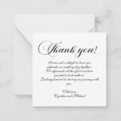 写真の結婚スクリプモダントサンキューカードノート ノートカード (裏面)