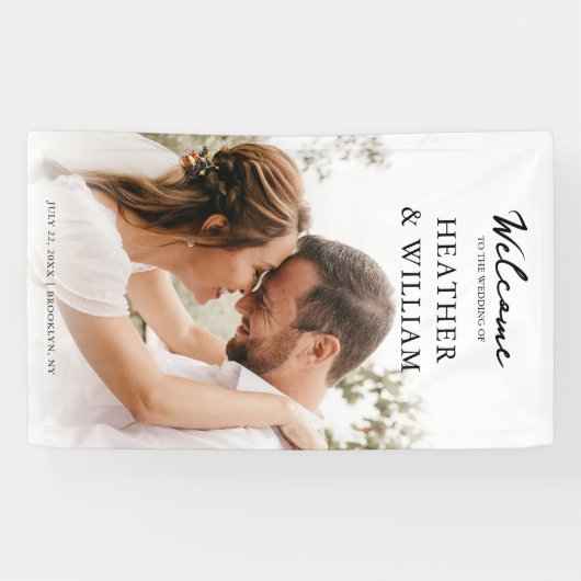 写真の結婚セレモニーへようこそ 横断幕 (横)