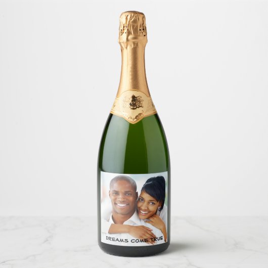 写真の結婚ブライダルパーティ婚約記念日 スパークリングワインラベル (正面)