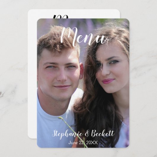 写真の結婚メニューカード メニュー (正面/裏面)
