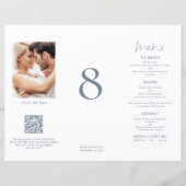 写真の結婚メニューテーブルなし青文字3つ折 (正面)