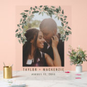 写真の結婚リーフモダンフレーム アクリルサイン (ウェディング)