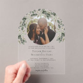 写真の結婚リーフモダンフレーム アクリル招待状 (インサイチュ (ポータブル))