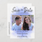 写真の結婚予告カスタム日を保存する 案内ポストカード (正面/裏面)