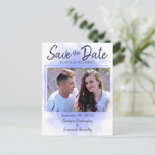 写真の結婚予告カスタム日を保存する 案内ポストカード (スタンド正面)