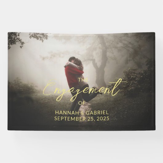 写真の結婚婚約パーティバナーの追加 横断幕 (横)