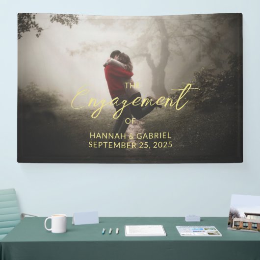 写真の結婚婚約パーティバナーの追加 横断幕 (トレードショー)