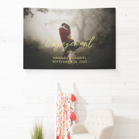 写真の結婚婚約パーティバナーの追加 横断幕 (インサイチュ)