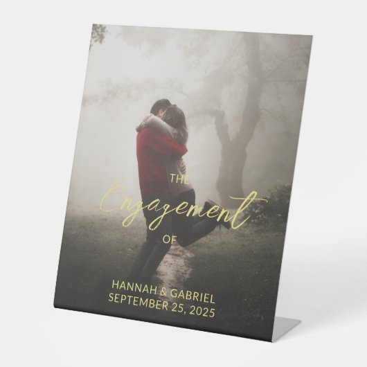 写真の結婚婚約パーティ記号の追加 台座サイン (正面)