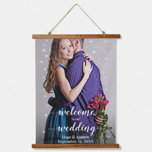 写真の結婚座席表とウェルカムウォール 吊り下げ型タペストリー