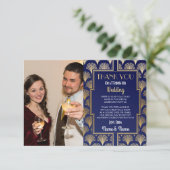 写真の結婚式のサンキューカードのアールデコの20年代のパーティー サンキューカード (スタンド正面)