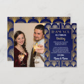 写真の結婚式のサンキューカードのアールデコの20年代のパーティー サンキューカード (正面/裏面)