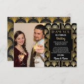 写真の結婚式のサンキューカードの婚約20sのパーティー サンキューカード (正面/裏面)