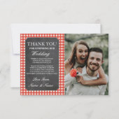 写真の結婚式のサンキューカードの素朴な点検のチョーク サンキューカード (正面)