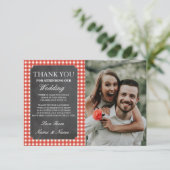 写真の結婚式のサンキューカードの素朴な点検のチョーク サンキューカード (スタンド正面)