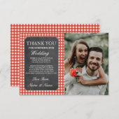 写真の結婚式のサンキューカードの素朴な点検のチョーク サンキューカード (正面/裏面)
