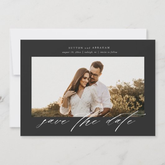 写真の結婚式のスクリプトを保存する日付の招待 招待状 (正面)