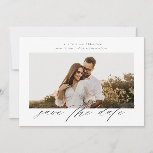 写真の結婚式のスクリプトを保存する日付 招待状 (正面)