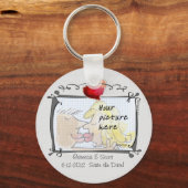 写真の結婚式の保存日付キーホルダー キーホルダー (正面)