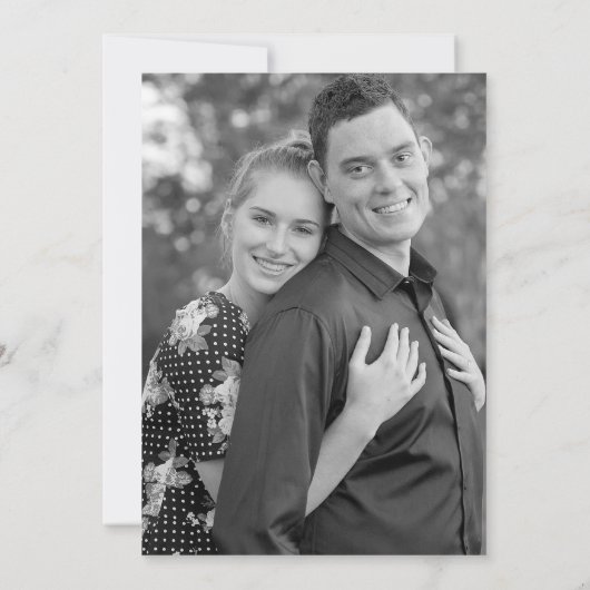 写真の結婚式の後に幸せに日付を保存 招待状 (裏面)