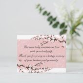 写真の結婚式の招待状のピンクの桜ありがとう サンキューカード (スタンド正面)