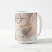 写真の結婚式の日付の保存 コーヒーマグカップ (正面右)