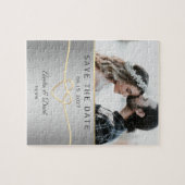 写真の結婚式の日付の保存 ジグソーパズル (横)