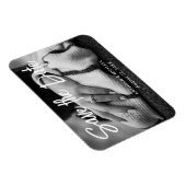 写真の結婚式の日付を保存ミニマルスタイリッシュモダンする マグネット (右側)