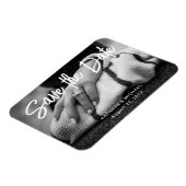 写真の結婚式の日付を保存ミニマルスタイリッシュモダンする マグネット (左側)