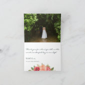 写真の結婚式はロマンチックなバラ海軍感謝していしています サンキューカード (内部)