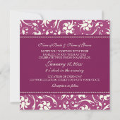 写真の結婚式招待状のピンクのクリーム色パターン 招待状 (裏面)