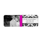 写真の結婚明るい赤紫色ヴィンテージ ラベル (正面)