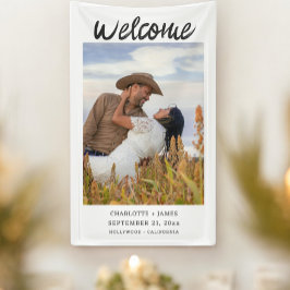 写真の結婚歓迎 横断幕