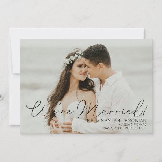 写真の結婚発表と披露宴ブラックインサイト 招待状 (正面)