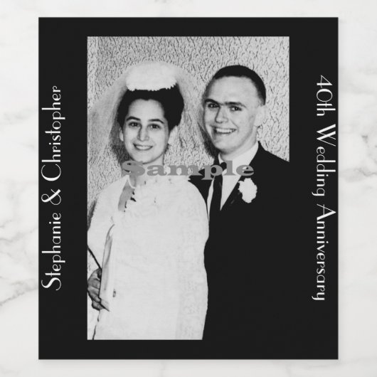 写真の結婚記念日 ワインラベル (シングルラベル)