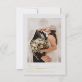 写真の結婚金ゴールドスクリプトサンキューカード サンキューカード (正面)