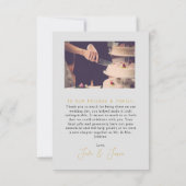 写真の結婚金ゴールドスクリプトサンキューカード サンキューカード (裏面)