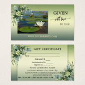 写真の緑のリラックス美しいスパギフト証明書 (正面&裏面)