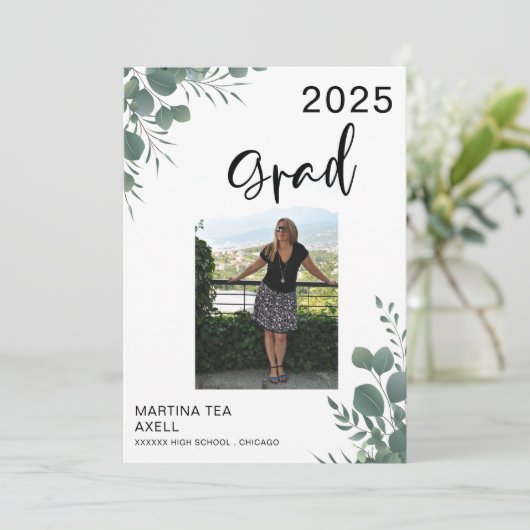 写真の緑の卒業発表 招待状 (スタンド正面)