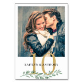 写真の緑結婚の金ゴールドの表番号記号 テーブルナンバー (正面)