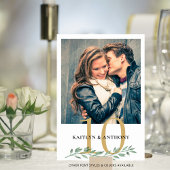 写真の緑結婚の金ゴールドの表番号記号 テーブルナンバー