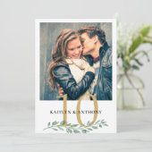 写真の緑結婚の金ゴールドの表番号記号 招待状 (スタンド正面)