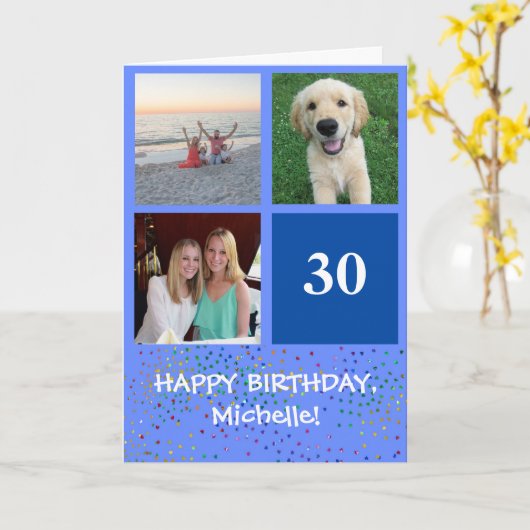 写真の編集可能な家族と友人の誕生日カード カード (黄色い花)