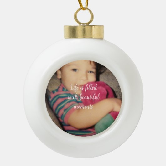 写真の美しい瞬間 セラミックボールオーナメント (正面)